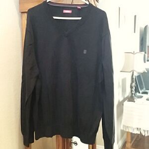 Izod black Men's vneck dress sweater. XXL 100% cotton